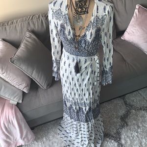 Boho Maxi Paisley wrap dress.